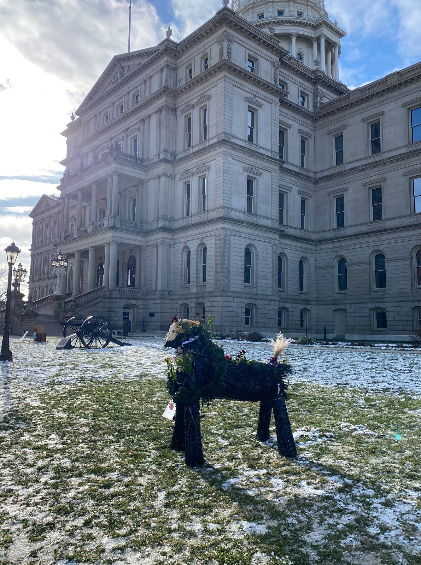 Goat Creature From Satanic Temple Displayed Outside Michigan Capitol