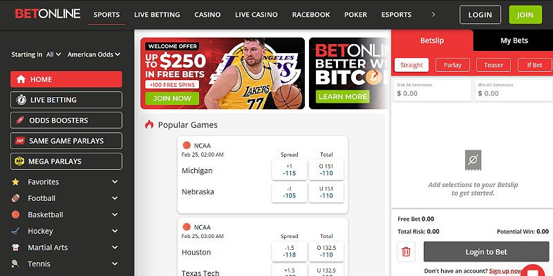 BetOnline Sports USA-California Betting Apps